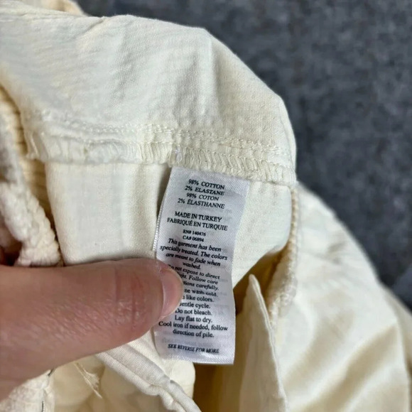 Faherty Womens Portland Flare Leg Corduroy Pants Egret Cream 28 Denim Cotton 494 - Picture 10 of 14